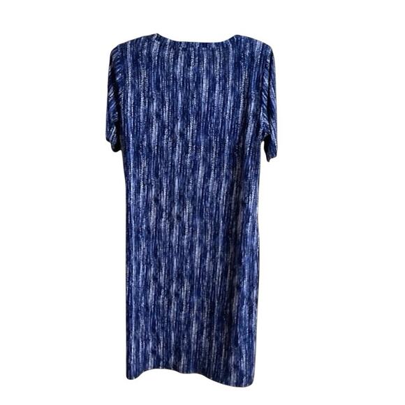 Michael Kors Dress Soft Abstract Print SZ M Blue Black Wrinkle Resistant Career - Picture 6 of 7